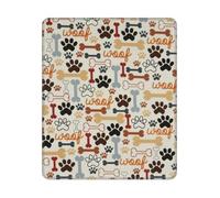 Dog Bones Paw Prints Print Rectangle Mouse Pad, Non-Slip Rubber Base Mouse Pad, 12 X 10 In