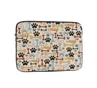 Dog Bones Paw Prints Printed Laptop Sleeve For 15 Inch Laptop, Shockproof Oxford Fabric Laptop Protective Case Laptop Bag