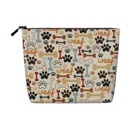 Dog Bones Paw Prints Printed Make up Bag for Women Makeup Bags Zipper Travel Cosmetic Bags Pouch Organizer
