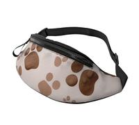 Dog Bones Paw Prints Printed Personalized Waist Bag, Lightweight and Versatile Crossbody Bag for Everyday and Outdoor Adventures