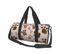 Dog Bones Paw Prints Printed Sports Gym Bag with Wet Pocket & Shoes Compartment, Travel Duffel Bag for Men Women