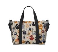 Dog Bones Paw Prints Printed Travel Bag Duffle Bag for Men Women, Large Water Resistant Gym Bag Weekend Holdall Bag with Shoulder Strap