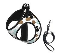 Dog Bones Paw Prints Printing Dog Summer Harness,Soft Light Puppy Vest,Breathable Pet Harness Reflective For Easy Walking