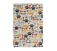 Dog Bones Paw Prints Prints Wooden Jigsaw Puzzle 300-Piece in Plastic Box, 26x38 CM Eco-Friendly Educational Puzzle for Family Fun & Adult Relaxation