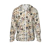 Dog Bones Paw Sun Protection Hoodie Long Sleeve Top Adult Uv Protection