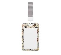 Dog Bones Paw Vertical Id Card Badge Holder with Neck Strap, Printed Waterproof Name Card Holder for Work Office Nurse School