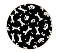 Dog Bones White Round Microfiber Leather Drink Coasters - Non-Slip Absorbent Cup Mats, Reusable Table Coasters for Home Daily Use