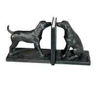 Dog Bookends Set Of 2 Black Resin Animal Heavy Office Labrador Bookshelf Stopper