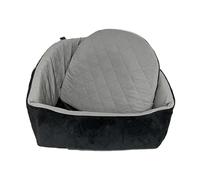 Dog Booster Car Seat - Safe Comfortable Pet Travel Ride, Anti Slip Cushioned Bed With Seatbelt Restraint, 48x52x30cm Compact Size + Side Storage Pocket, Silk Velvet Cotton Padded - For SUV RV