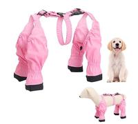 Dog Booties for Hot Pavement - Waterproof Suspender Boots with Adjustable Straps Anti-Slip Paw Protector Pants Suit Anti-Urine Dust Proof Overalls for Outdoor Walking Hiking