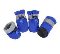 Dog Boots Adjustable,Dog Shoes 4Pcs Pet Dogs Shoes Waterproof Anti-slip Boots Booties Cat Puppy Socks Warm Snow Footwear Pets Accessories(Blue,5)