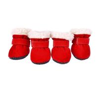 Dog Boots Adjustable,Dog Shoes 4pcs Warm Pet Dog Cat Shoes Boots Winter Puppy Rain Snow Booties Footwear Fit use for Small Dogs(R,M)