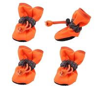 Dog Boots Adjustable,Dog Shoes 8pcs Pet Dog Shoes Anti-slip Rain Snow Boot Thick Warm For Small Cats Dogs Puppy Socks Booties(Orange,L)