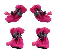 Dog Boots Adjustable,Dog Shoes 8pcs Pet Dog Shoes Anti-slip Rain Snow Boot Thick Warm For Small Cats Dogs Puppy Socks Booties(Rose red,XXL)