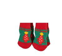 Dog Boots Adjustable,Dog Shoes Christmas Pet Socks For Small Dogs Cat Shoes Boots For Winter Warm Knitted Indoor Wear Slip On Paw Protector 4PCS(Green,Large(6kg-11kg))