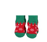 Dog Boots Adjustable,Dog Shoes Christmas Pet Socks For Small Dogs Cat Shoes Boots For Winter Warm Knitted Indoor Wear Slip On Paw Protector 4PCS(Green1,Large(6kg-11kg))