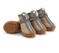 Dog Boots Adjustable,Dog Shoes Dog Shoes Non-Slip Soles Thick Plush Protection Paw Pet Warm For Breathable Climbing Pets Booties(Yellow,3)