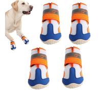 Dog Boots - Adjustable Reflective Paw Protector, Soft Dog Shoes with Anti-Slip Rubber Sole, Breathable All-Weather Protective Booties, Ideal for Outdoor Winter Rain Summer
