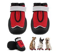 Dog Boots, Breathable Dog Shoes, Dog Booties with Reflective Rugged Anti-Slip Sole and Skid-Proof, Puppy Outdoor Paw Protectors with Rubber Soles for Hiking and Running