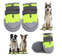 Dog Boots, Medium and Large Dog Boots and paw Guards, Suitable for Snowy Winter Days, hot Summer Roads, Waterproof in The rain, Outdoor Walks, Indoor Hard Surface Anti-Slip Shoes 4 Pieces