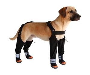 Dog Boots | Waterproof Non-Slip Protectors for Cold Weather, Winter, and Snow | Adjustable Anti-Slip Leggings with Reflective Band for Pets