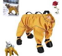 Dog Boots with Suspenders,Dog Snowsuit with Attached Boots,Do g Suspender Rain Boots Waterproof Dogs Shoes,with Adjustable Suspenders for Outdoor Winter Snow, Rain, Hiking & Walking (1,XL)