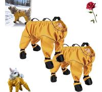 Dog Boots with Suspenders,Dog Snowsuit with Attached Boots,Do g Suspender Rain Boots Waterproof Dogs Shoes,with Adjustable Suspenders for Outdoor Winter Snow, Rain, Hiking & Walking (2,L)