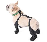 Dog Boots with Suspenders for Small Medium Large Dogs - Waterproof Dog Leggings with Adjustable Straps, Anti-Slip Paw Protectors for Winter Snow, All-Weather Boot Covers with Anti-Lost Design (S)