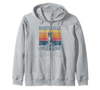 Dog Border Collie Bro - Vintage Border Collie Bro Zip Hoodie
