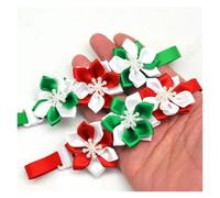 Dog Bow Tie 50PC/Lot Pet Dog Bow Ties Christmas Cat Bowties Collar Red Green White Grooming Accessories(Red)