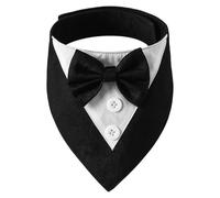 Dog Bow Tie Collar Adjustable Pet Necktie For Small Dogs Wedding Party Formal Occasions Soft Polyester Fabric Stylish Fashion Accessory Gkp678 (Black, L)