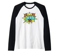 Dog Bow Wow! Comic Onomatopoeia Graphic Cartoon Pup Pop Art Raglan Baseball Tee