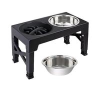 Dog Bowl | 5 Heights Adjustable Stand | Stainless Steel Elevated Cat Bowls Slow Feeder Dish,For Puppy Cat Feeding Eating Drinking Home Travel