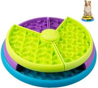 Dog Bowl Anti Swallow Interactive Dog Play Intelligent Games 3 Levels Rotation Interactive Dog Brain Teaser/Anti-Swallow Bowl for Small/Medium Pets