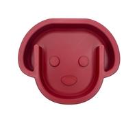 Dog Bowl by woof and meow, Maroon Deep Red, anti-slip, slow feed features and sensory raised areas, eco organic plastic, made in the UK
