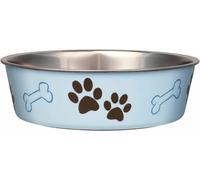 Dog Bowl Extra Large Murano Blue Durable Stainless Steel Bella Made in USA