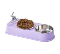 Dog Bowl for Food Water - Double Pet Feeding Bowl Stainless Steel Bowl Stainless Steel Bowls with Non Slip Resin Station for Small Soul