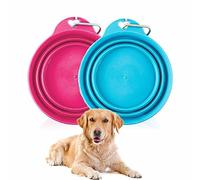 Dog Bowl Heavy Duty Puppy Bowl With Clip Collapsible Food Water Bowl Foldable Feeding Cup For Dogs Cats Indoor Outdoor Activity Travel Essential Pet Accessories Assorted Colour 15cm Diameter (1Pc)