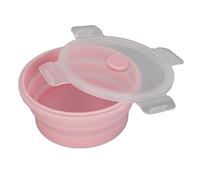 Dog Bowl Pet Collapsible Bowl with Lid, Collapsible Dog Water Bowls for Cats Dogs Portable Pet Feeding Watering Dish for Walking Parking Traveling (Pink)