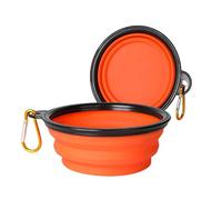 Dog Bowl Pet Collapsible Bowls, 2 Pack for Cats Dogs, Portable Pet Water Food Bowl with Clasp, Low Footprint, Feed Dog/Cat Anywhere for Pets Walking Parking Camping (orange,Large(1000ML))