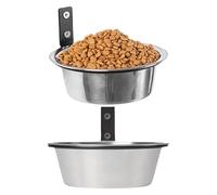 Dog Bowl, Pet Feeder, Cat Dish, Wall Mounted Bowl Set, Stainless Steel Spill Proof Design, with Foldable Elevated Stand, for Puppy Bunny Indoor Feeding Station Use