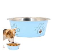 Dog Bowl, Rustproof with Paw Print for Pet Feeding, Cat Bowl for Food and Water, for Small, Medium, Large Dogs, Puppies, Kittens, Indoors, Outdoors, Home, Home, Balcony, Travel