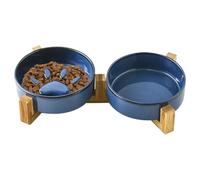 Dog Bowl Slow Feeder - Ceramic Non Slip Cute Paw Slow Feeder Dog Bowls - Pet Dishes for Yard Standing Indoor Home Outdoor Garden Camping Water