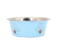 Dog Bowl - Stainless Steel Dish, Cartoon Footprint Feeder | Anti-Slip Pet Food Container, Rustproof Water Tray, Feeding Accessory For Small Medium Large Cats Dogs