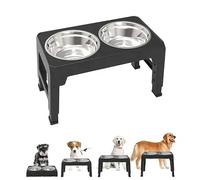 Dog Bowl Stand, Elevated Dog Food Bowl with Double Bowl, 3 Tilted Heights Adjustable Feeding Stand, Support Folding Design and Easy To Store, for Living Room, Bedroom, Backyard and Balcony