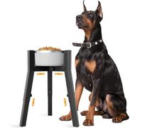 Dog Bowl Stand for Large Dogs, Adjustable Width & Height, Elevated Dog Bowls for 17.3-27cm Wide Bowls, 3 Height Adjustment, Tall Dog Food Water Bowl, Single Dog Bowl Holder,Bowl Not Included