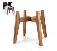 Dog Bowl Stand, Raised Elevated Dog Bowl Stand for Medium-sized Dogs, Fit Dog Bowl and Water Station Up to 9 in Width and 11 in Height, Wooden Stand for Slow Feeder, Water Bowl, Food Dish - Stand Only