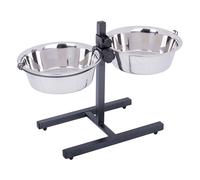 Dog Bowl Stand with 2 Stainless Steel Bowls - 2 x 2.8 litres