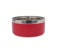 Dog Bowl, Stylish Large Capacity pet Bowl, Thick Double-Layer Stainless Steel Design with Non-Slip mat, Suitable for Cats and Dogs, Many Colors and Styles(Red,18CM)