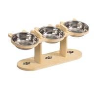 Dog Bowls Elevated | Tilted Wooden Stand - Raised Cat Food Bowls Pet Feeder - for Feeding Kitten Puppy Small Medium Breed Home Balcony Living Room Apartment Indoor Outdoor